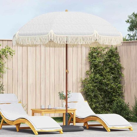 Parasol Grijs en Wit Ø 205 x 209 cm Staal 1