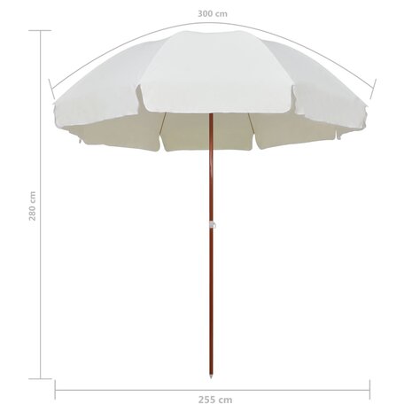 Parasol met stalen paal 300 cm zandkleurig 5