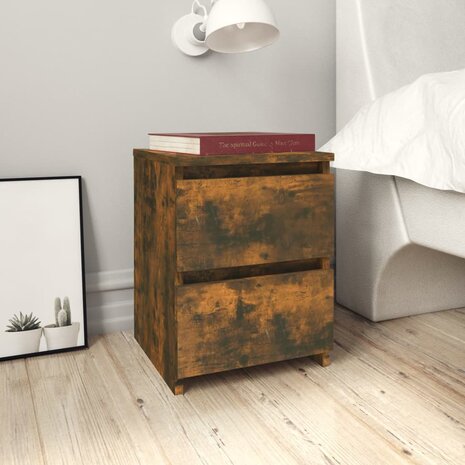 Nachtkastje Gerookt Eiken 30x30x40 cm Engineered Wood 1