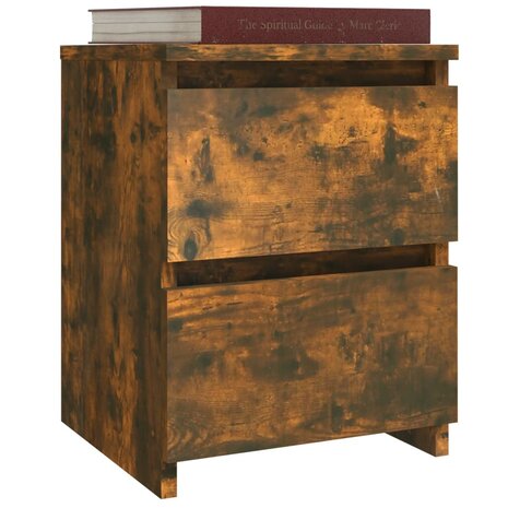 Nachtkastje Gerookt Eiken 30x30x40 cm Engineered Wood 5