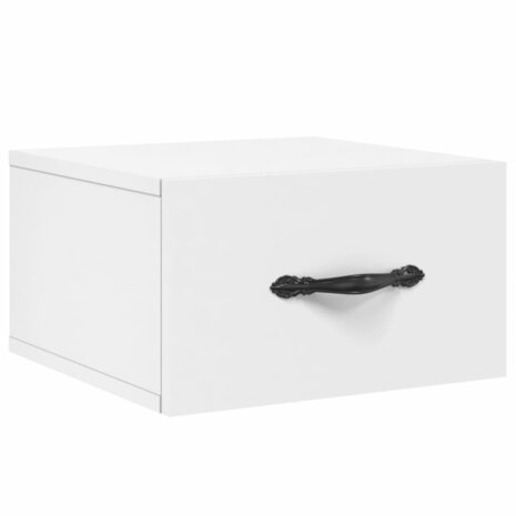 Nachtkastje wandgemonteerd 35x35x20 cm wit 2