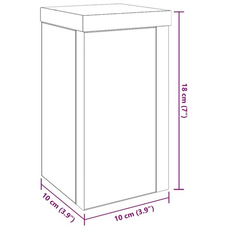 Plantenstandaarden 2 stuks Zwart Eiken 10x10x18 cm Geengineerd Hout 8
