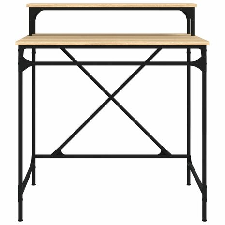 Bureau 80x50x90 cm bewerkt hout en ijzer sonoma eikenkleurig 5