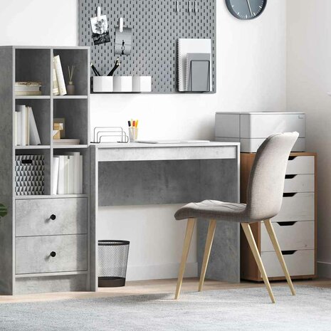 Bureau Betongrijs 90 x 40 x 76 cm Bewerkt hout 1