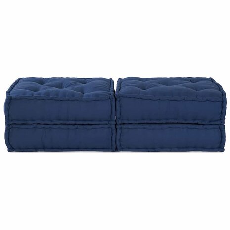 Poef 2 st modulair stof indigo 4