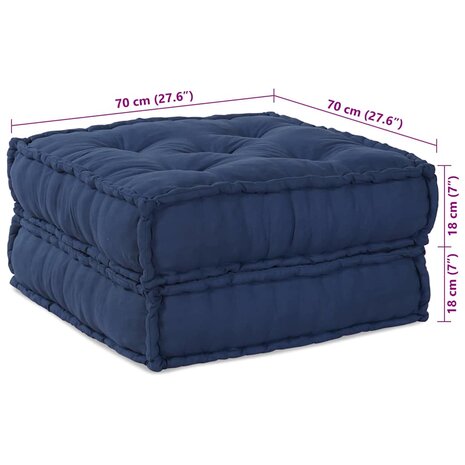 Modulaire Poef in Indigo - 70x70x36 Stof 8