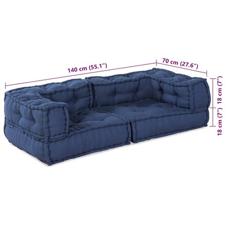Modulaire poef Indigo 140x70x36 stof 8