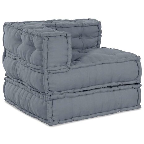 Poef modulair 70x70x54 cm stof grijs 1