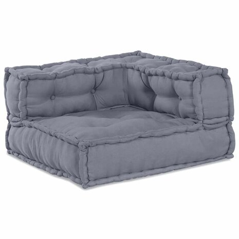 Poef modulair 70x70x54 cm stof grijs 2