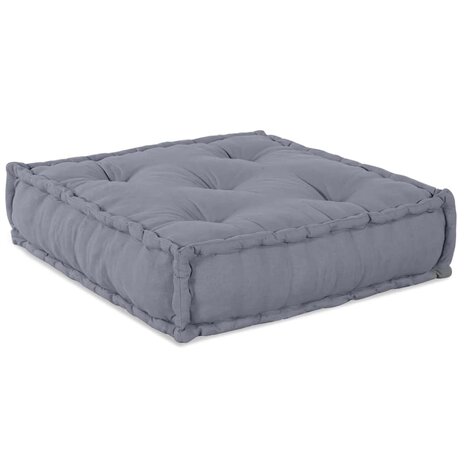 Poef modulair 70x70x54 cm stof grijs 3