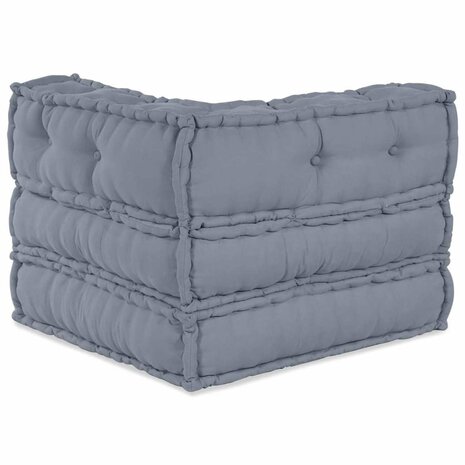Poef modulair 70x70x54 cm stof grijs 4