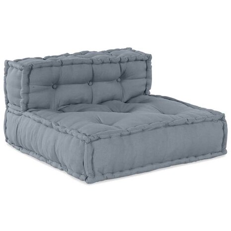 Poef modulair 70x70x54 cm stof grijs 1
