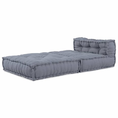 Poef modulair 70x70x54 cm stof grijs 2