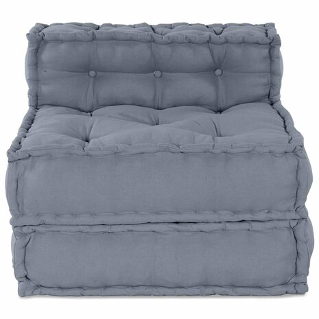 Poef modulair 70x70x54 cm stof grijs 3