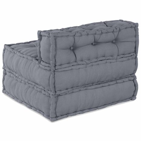 Poef modulair 70x70x54 cm stof grijs 4