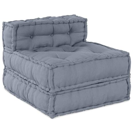Poef modulair 70x70x54 cm stof grijs 5