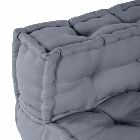 Poef modulair 70x70x54 cm stof grijs 6