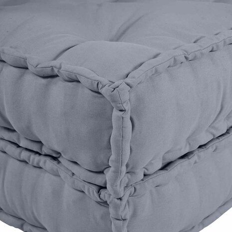 Poef modulair 70x70x54 cm stof grijs 8