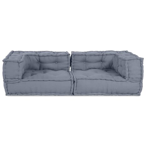 Grijze Modulaire Poef 140 x 70 x 36 cm 3