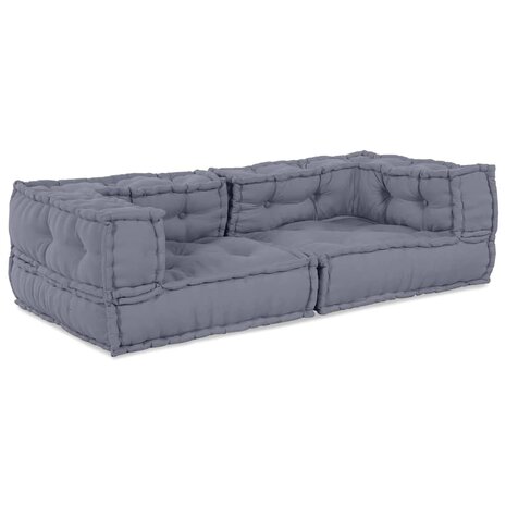 Grijze Modulaire Poef 140 x 70 x 36 cm 4