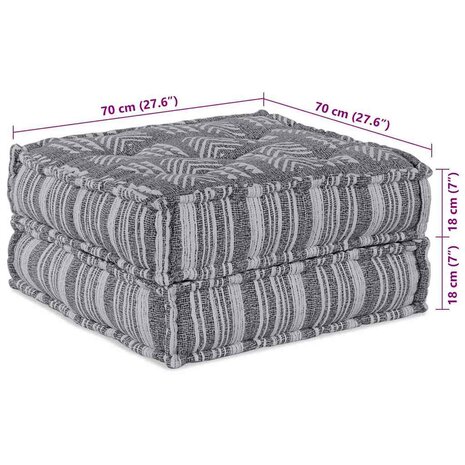 Modulaire Poef in Grijs - 70x36 cm 7