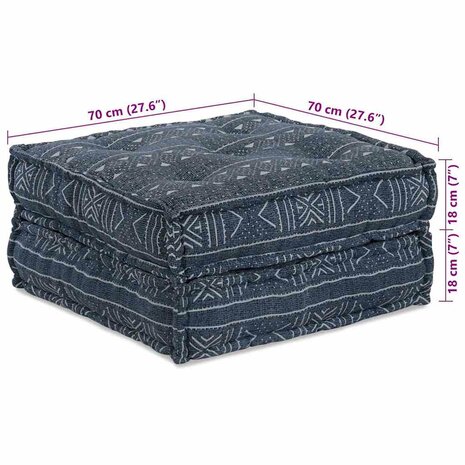Modulaire Poef Indigo 70x70x36 Stof 7