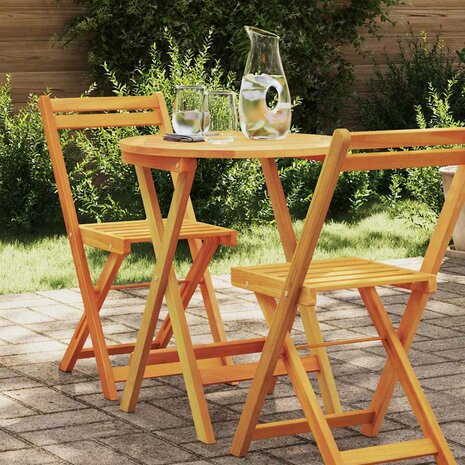 Opvouwbare Tuintafel Rond Ø60 x 72 cm van Massief Acacia Hout 1