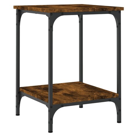 Salontafel 40x40x55 cm bewerkt hout gerookt eikenkleurig 2