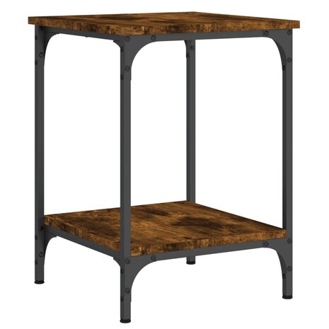 Salontafel 40x40x55 cm bewerkt hout gerookt eikenkleurig 5