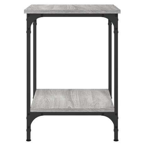 Salontafel 40x40x55 cm bewerkt hout grijs sonoma eikenkleurig 4