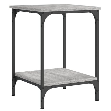 Salontafel 40x40x55 cm bewerkt hout grijs sonoma eikenkleurig 5