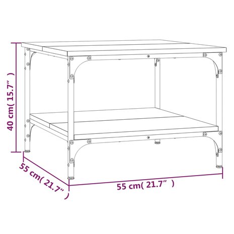 Salontafel 55x55x40 cm bewerkt hout sonoma eikenkleurig 9