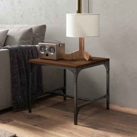 Bijzettafels 2 st 40x40x35 cm bewerkt hout bruineiken 4