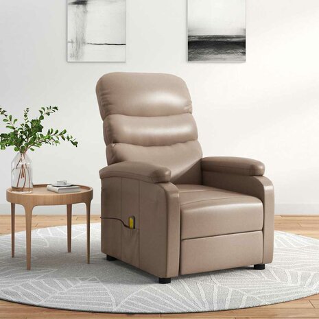 Massagestoel kunstleer cappuccinokleurig 1