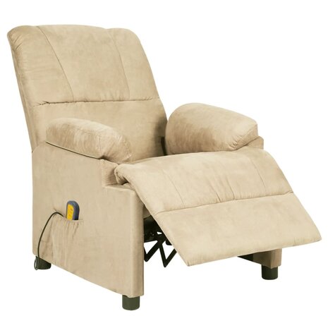 Massagestoel microvezelstof crèmekleurig 3