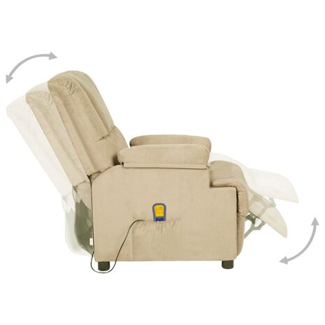 Massagestoel microvezelstof crèmekleurig 4