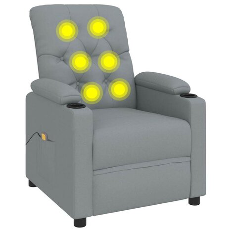 Massagestoel met lichtgrijze stof 6