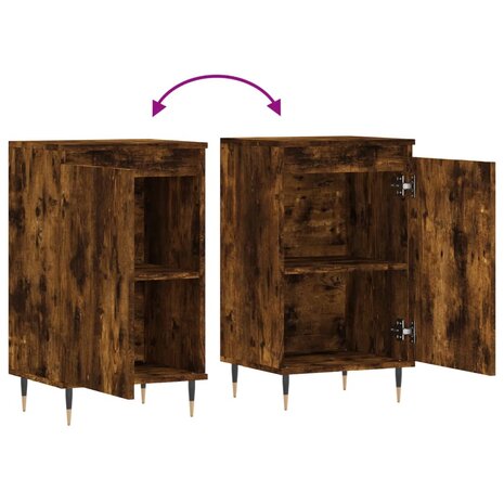 Dressoir 40x35x70 cm bewerkt hout gerookt eikenkleurig 9
