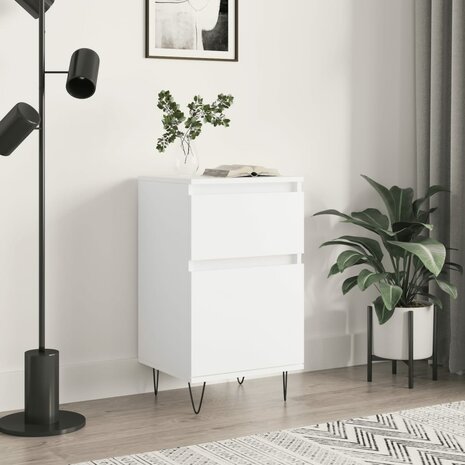 Dressoir 40x35x70 cm bewerkt hout wit 1