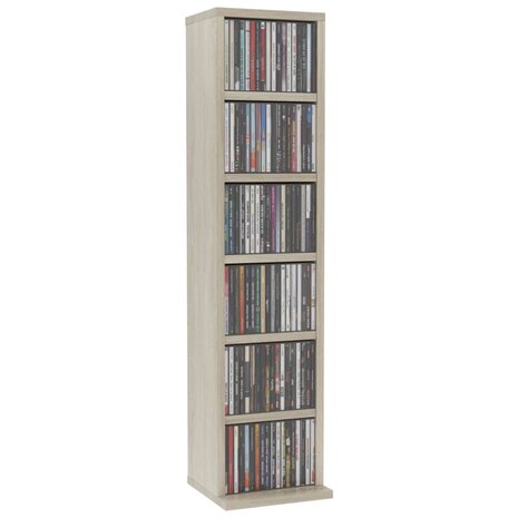 Cd-kast 21x20x88 cm bewerkt hout sonoma eikenkleurig 3