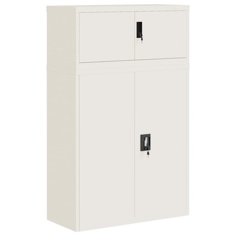 Archiefkast 90x40x145 cm staal wit 2