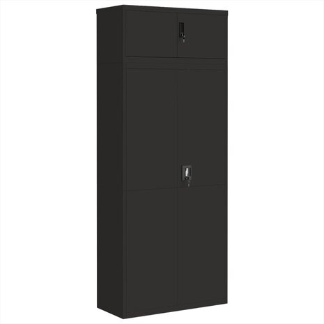 Archiefkast 90x40x220 cm staal zwart 2
