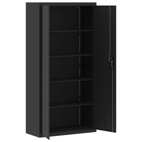 Archiefkast 90x40x220 cm staal zwart 9