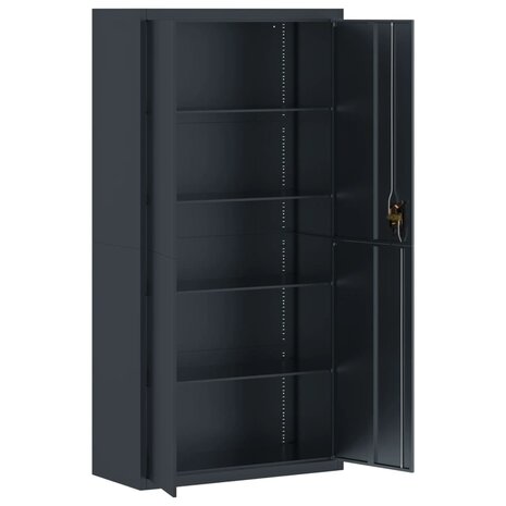 Archiefkast 90x40x180 cm staal antracietkleurig 4