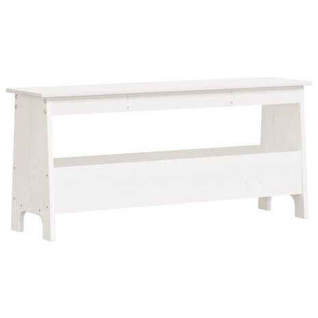 Halbankje 100x28x45 cm massief grenenhout wit 2