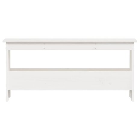 Halbankje 100x28x45 cm massief grenenhout wit 4