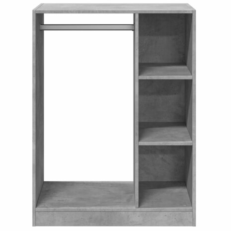 Kledingkast 77x48x102 cm bewerkt hout betongrijs 5