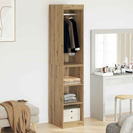 Kledingkast met plank artisanaal eikenkleurig 41 x 48 x 102 cm 4