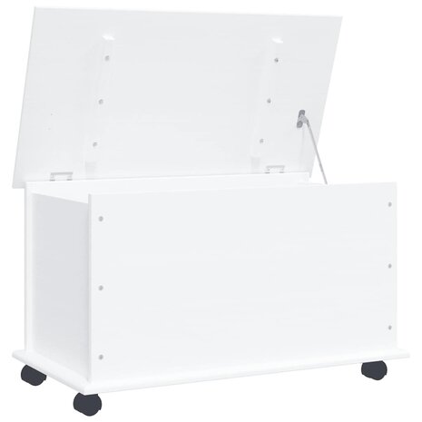 Opbergkist met wielen ALTA 73x39,5x43 cm massief grenenhout wit 2