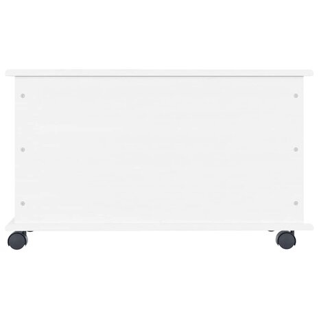 Opbergkist met wielen ALTA 73x39,5x43 cm massief grenenhout wit 5